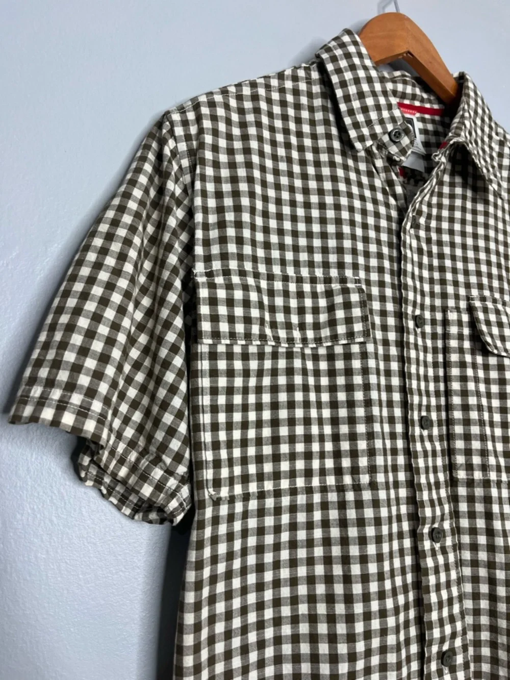 The North Face Fine Alpine Equipment Brown Gingham Short Sleeve Button Shirt